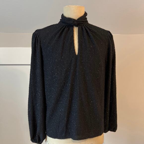 Women's Nine West Twist Neck Long Sleeve Blouse SZ LARGE - Picture 1 of 5